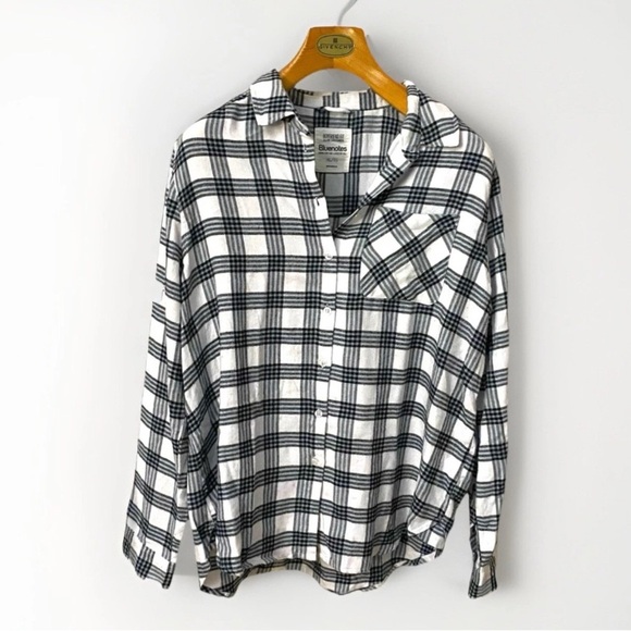 Bluenotes Boyfriend Fit Black Plaid Women’s XL Casual Comfort Grungy 90s Style - Picture 2 of 8